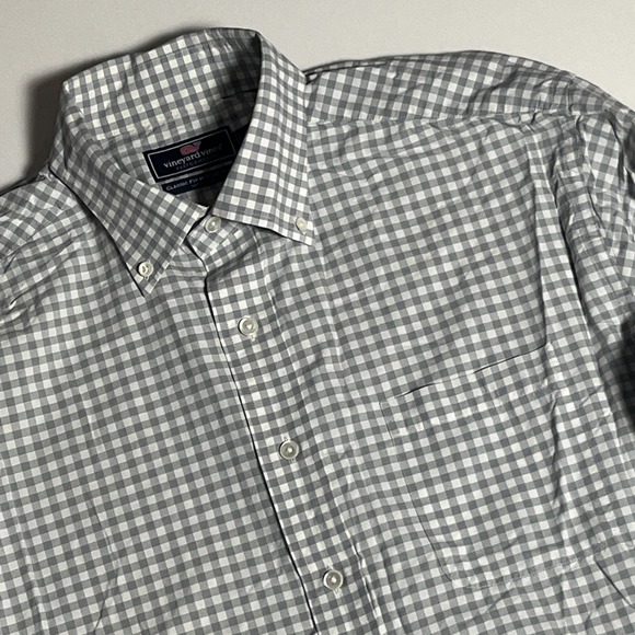 Vineyard Vines Other - Vineyard Vines Performance Classic Fit Murray Shirt Sz L Gray Gingham Button Top